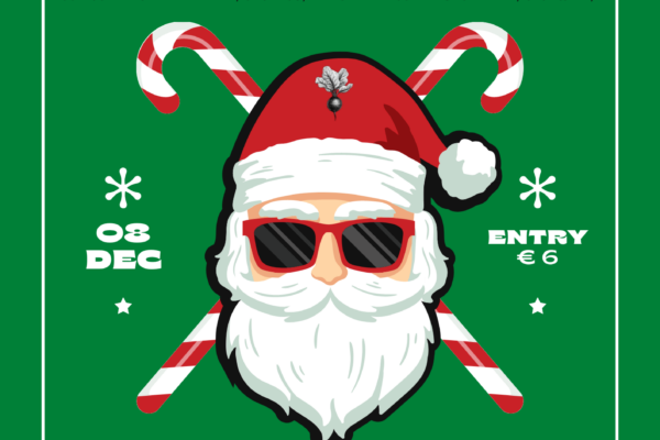 Black White Santa Claus Christmas Party Flyer DEF.