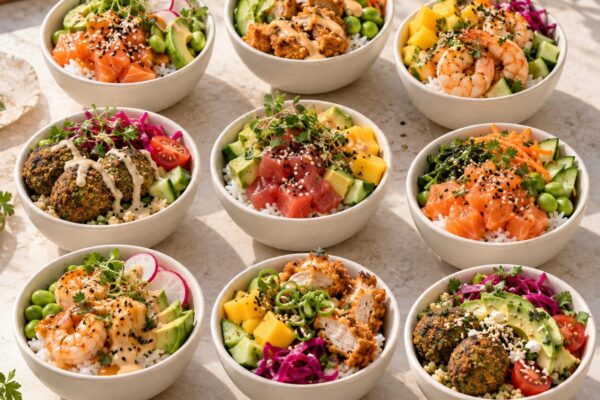 assortiment mini poke bowls
